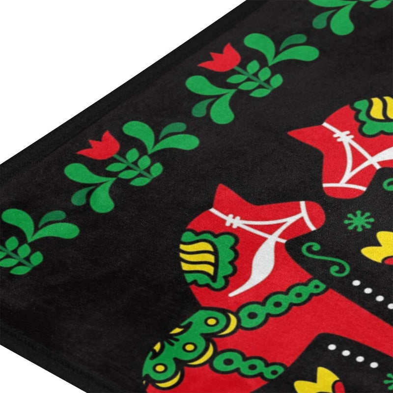 senya Kitchen Rugs Runner Swedish Dala Horse Folk Doormat Bath Rugs Non Slip Area Rugs for Bathroom Kitchen Indoor 39" X 20" - Image 5